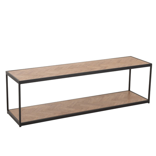 Coffee Table Zigzag Rectangle Wood/Metal Natural/Black-Salontafels-J-Line