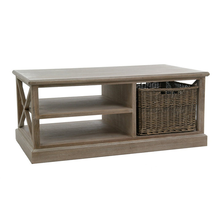 Coffeetable Rh 2 Shelf/Basket Wd Grey W-Salontafels-J-Line