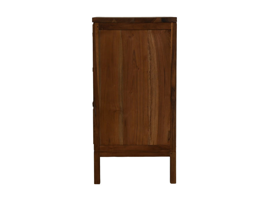 Commode met 3 laden - 90x42x85- Naturel - Teak/rotan-Ladenkast-HSM Collection