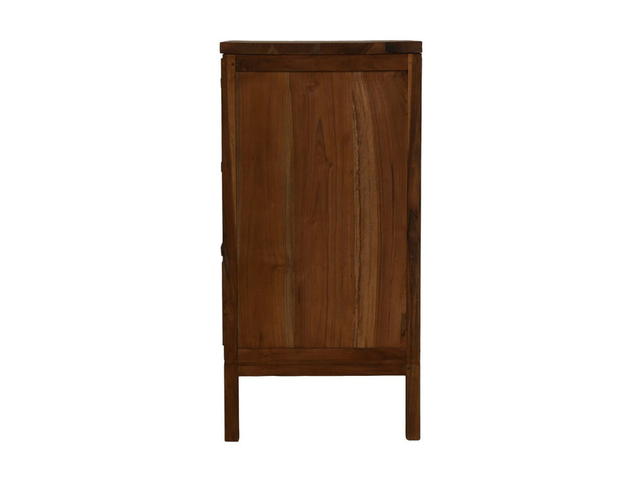 Commode met 3 laden - 90x42x85- Naturel - Teak/rotan-Ladenkasten-HSM Collection