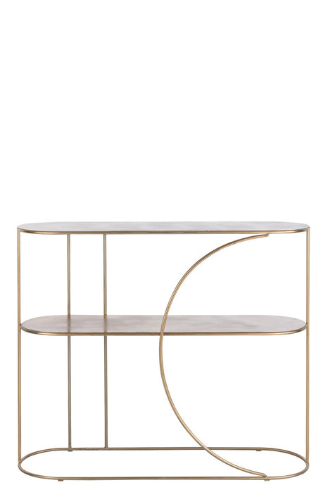 Console 2 Planks+Curve Deco Metal Gold-Console tafels-J-Line