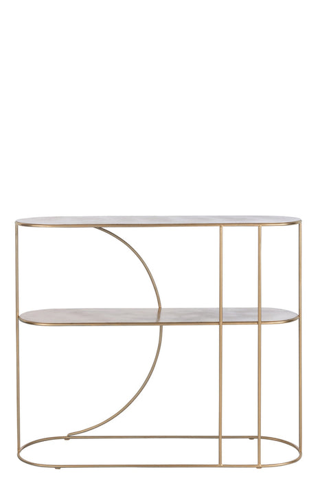 Console 2 Planks+Curve Deco Metal Gold-Console tafels-J-Line