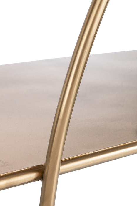 Console 2 Planks+Curve Deco Metal Gold-Console tafels-J-Line