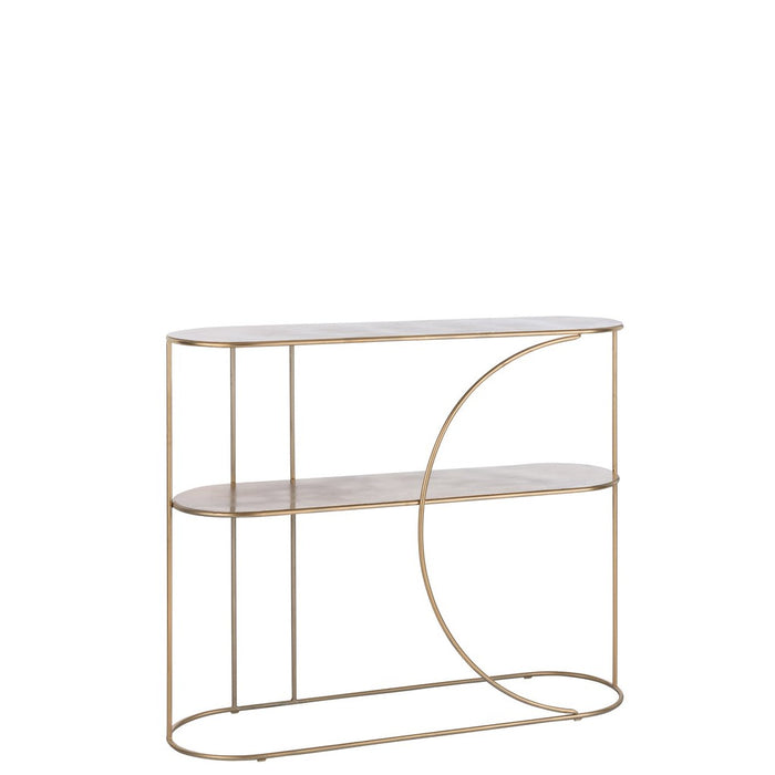 Console 2 Planks+Curve Deco Metal Gold-Console tafels-J-Line