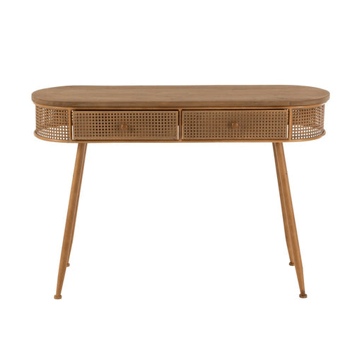 Console 2 lades metaal/hout bruin-Consoletafels-J-Line
