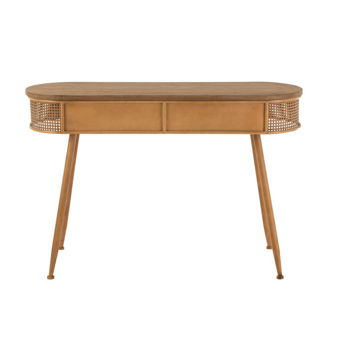 Console 2 lades metaal/hout bruin-Console tafels-J-Line