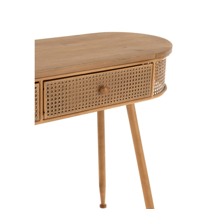 Console 2 lades metaal/hout bruin-Console tafels-J-Line