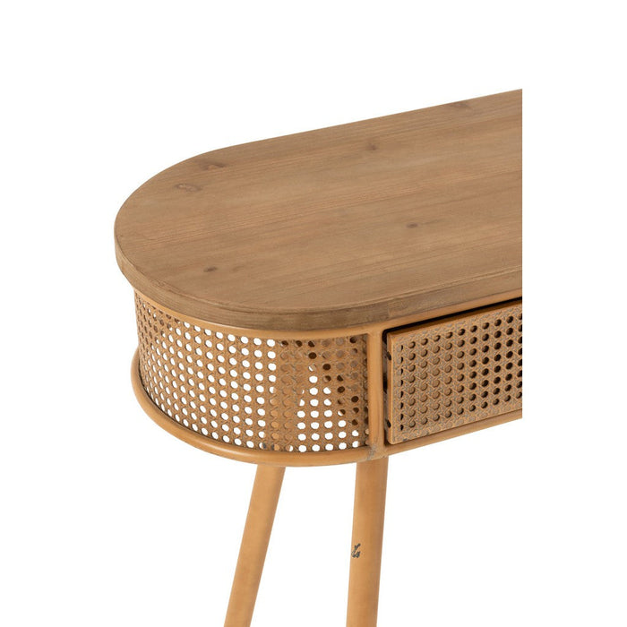Console 2 lades metaal/hout bruin-Console tafels-J-Line