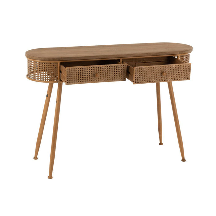 Console 2 lades metaal/hout bruin-Console tafels-J-Line