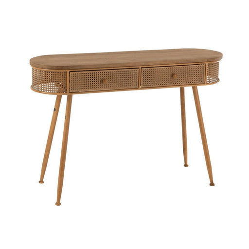 Console 2 lades metaal/hout bruin-Consoletafels-J-Line