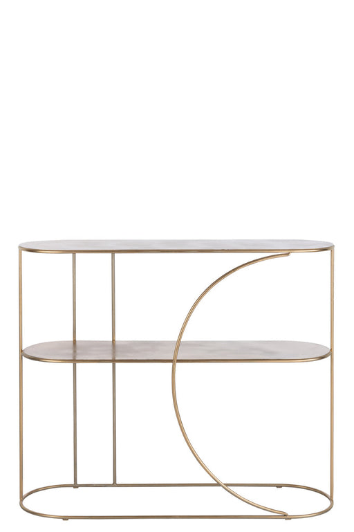 Console 2 planken+curve deco metaal goud-Consoletafels-J-Line