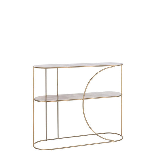 Console 2 planken+curve deco metaal goud-Consoletafels-J-Line
