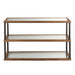 Console 3 niveaus glas/hout bruin-Consoletafels-J-Line