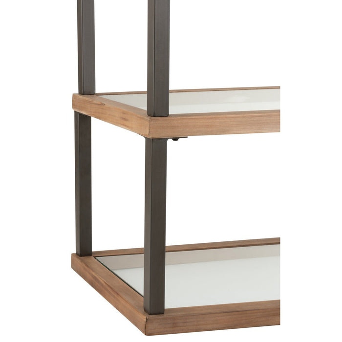 Console 3 niveaus glas/hout bruin-Consoletafels-J-Line
