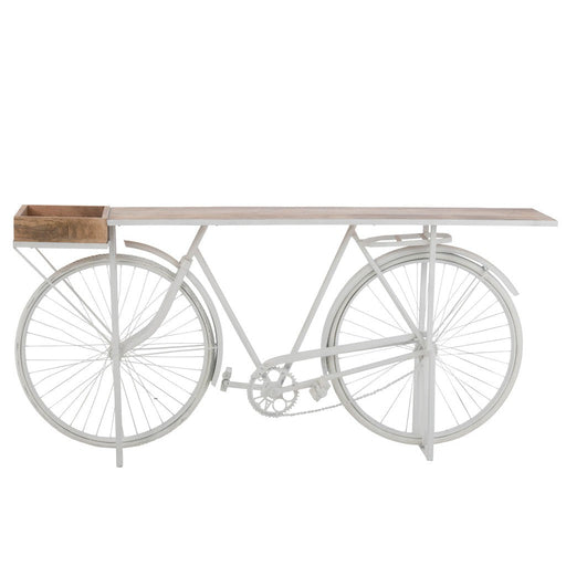 Console Fiets metaal/mango hout wit/naturel-Console tafels-J-Line