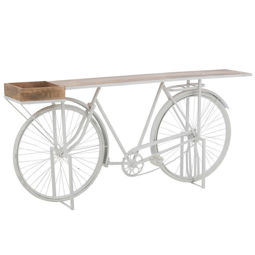 Console Fiets metaal/mango hout wit/naturel-Console tafels-J-Line
