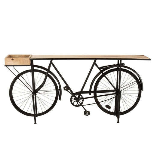 Console Fiets metaal/mango hout zwart/naturel-Console tafels-J-Line