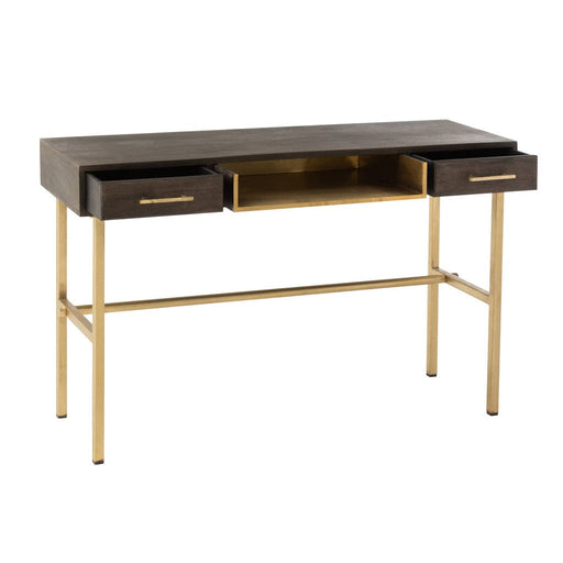 Console Janis 2laden mango hout/ijzer bruin/goud-Consoletafels-J-Line