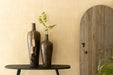 Console Ovaal gerecycleerd teak zwart-Consoletafels-J-Line