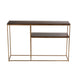 Console Rafi 2planken ijzer/mango hout goud/donker bruin-Console tafels-J-Line