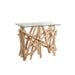 Console Rechthoek takken hout/glas naturel-Consoletafels-J-Line