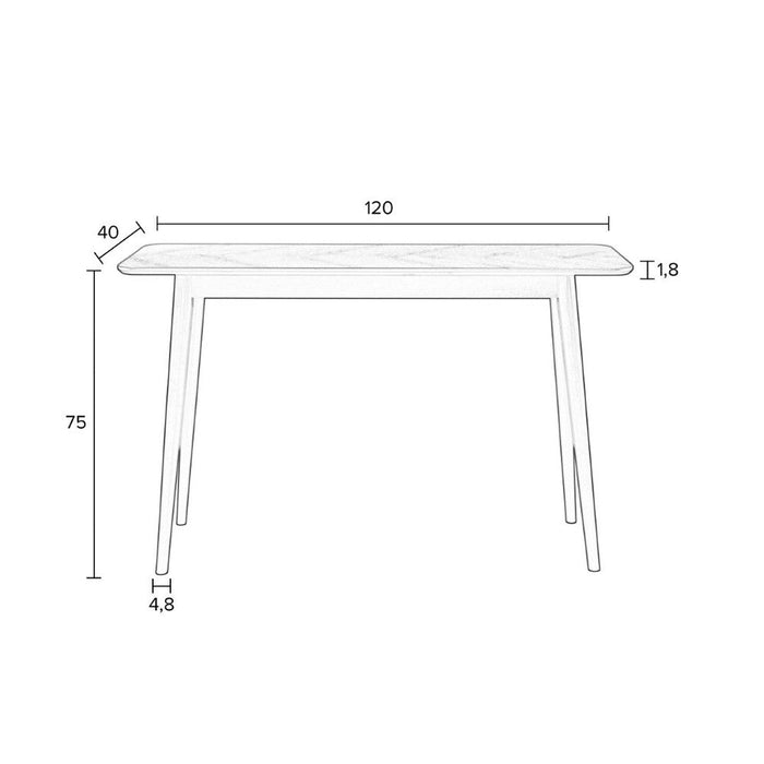 Console Tafel Fabio 120X40 Black-Console tafels-Creating Home