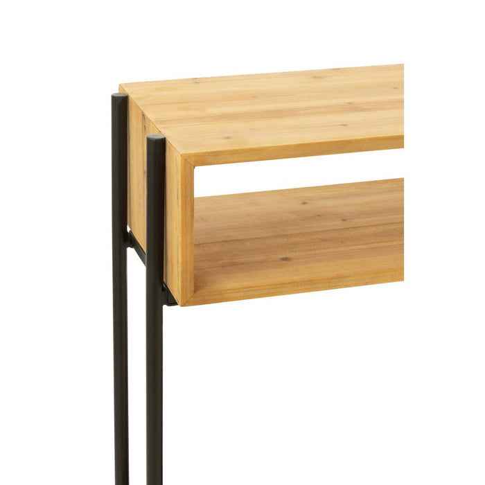 Console Tina hout/ijzer zwart/naturel-Console tafels-J-Line