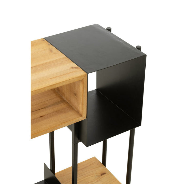 Console Tina hout/ijzer zwart/naturel-Console tafels-J-Line
