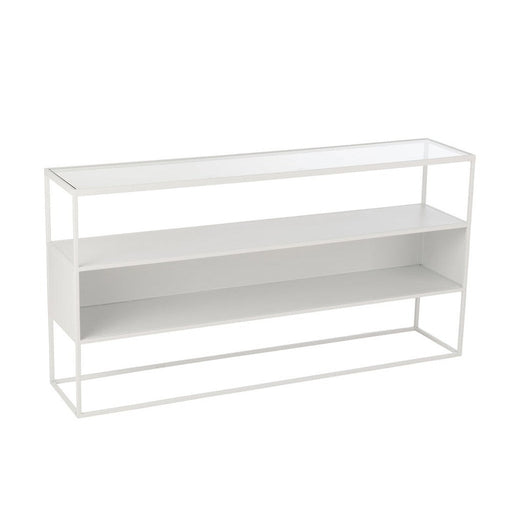 Console Vierkant metaal/glas wit-Consoletafels-J-Line