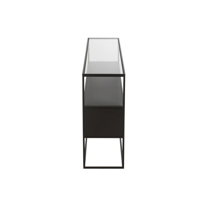 Console Vierkant metaal/glas zwart-Console tafels-J-Line