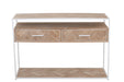 Console Zigzag 2 Drawers Wood/Metal Natural/White-Console tafels-J-Line