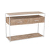 Console Zigzag 2 lades hout/metaal naturel/wit-Console tafels-J-Line
