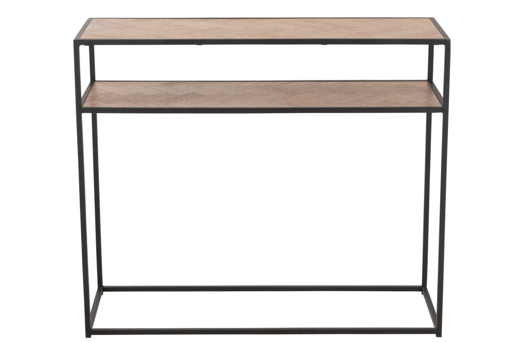 Console Zigzag Wood/Metal Natural/Black-Console tafels-J-Line