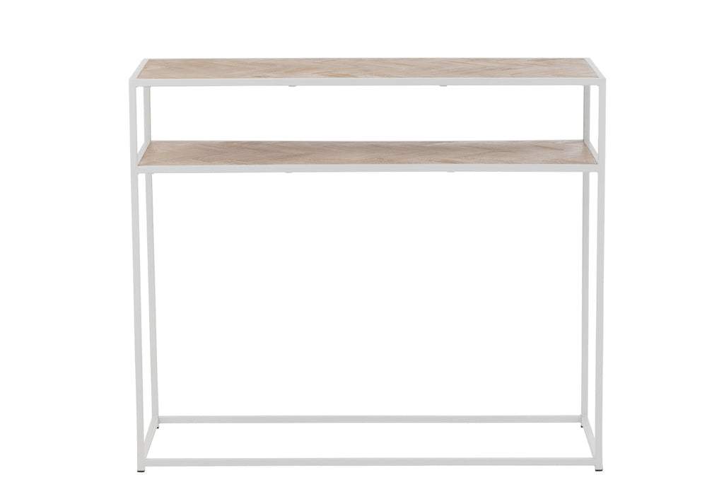 Console Zigzag Wood/Metal Natural/White-Console tafels-J-Line