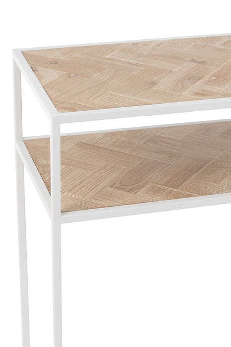 Console Zigzag Wood/Metal Natural/White-Console tafels-J-Line