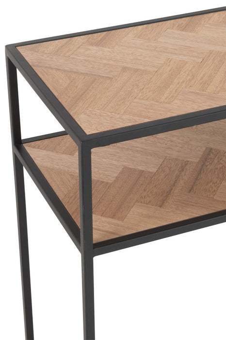 Console Zigzag hout/metaal naturel/zwart-Consoletafels-J-Line