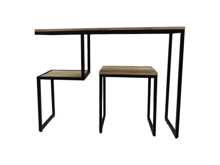 Console tafel - 100x35x75 - Naturel/zwart - Mangohout/ijzer-Console tafels-HSM Collection