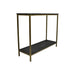 Console tafel - 100x35x86 - Zwart/goud - Marmer/metaal/mangohout-Console tafels-HSM Collection