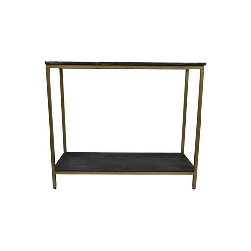Console tafel - 100x35x86 - Zwart/goud - Marmer/metaal/mangohout-Consoletafels-HSM Collection