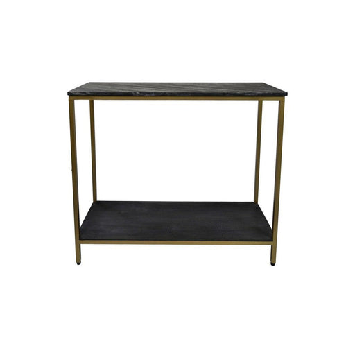 Console tafel - 100x35x86 - Zwart/goud - Marmer/metaal/mangohout-Consoletafels-HSM Collection