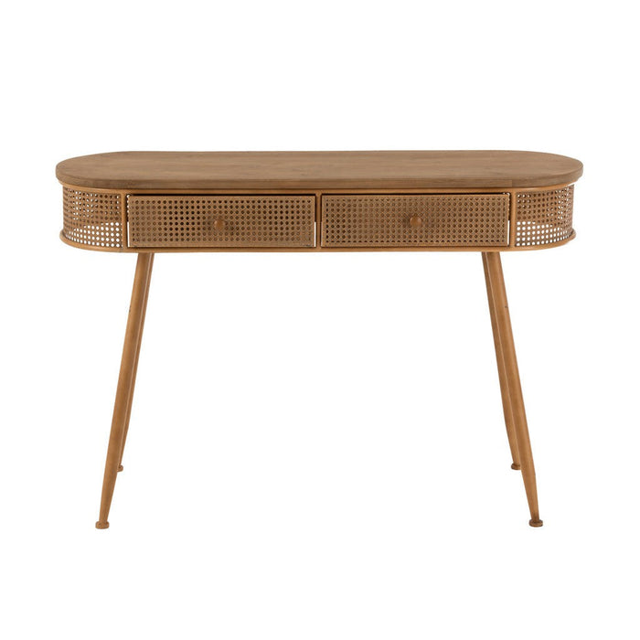 Console tafel 2 Lades Metaal | Hout Brown-Console tafels-J-Line