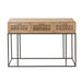 Console tafel 3 Lades Woven Reed Mango Hout Natuurlijk-Console tafels-J-Line