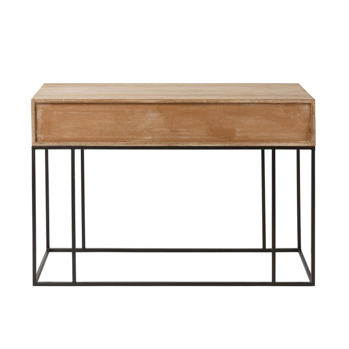 Console tafel 3 Lades Woven Reed Mango Hout Natuurlijk-Console tafels-J-Line