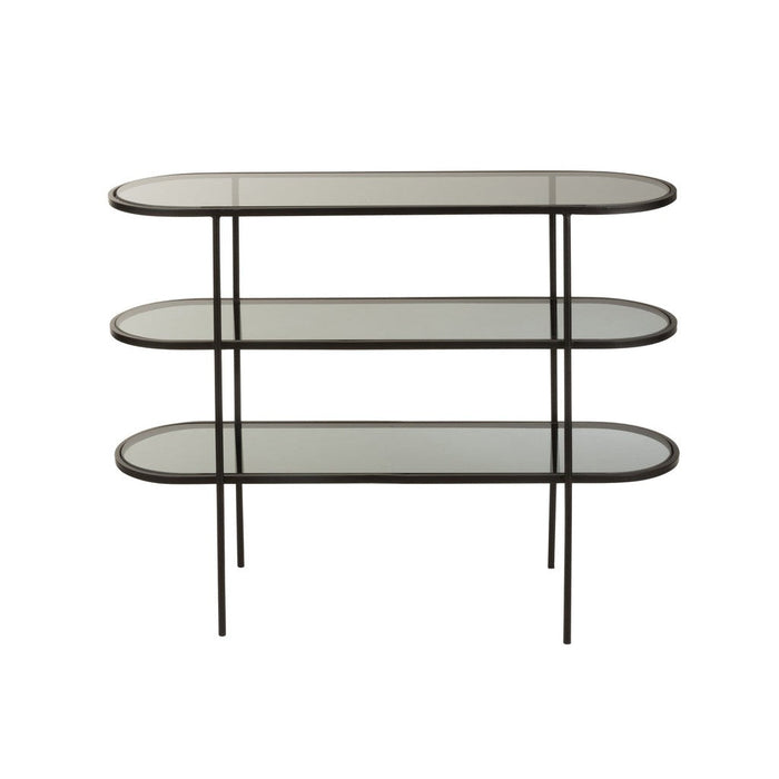 Console tafel 3 Level Metaal | Glass Zwart-Console tafels-J-Line