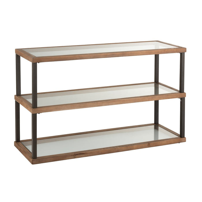 Console tafel 3 Levels Glass | Hout Brown-Console tafels-J-Line