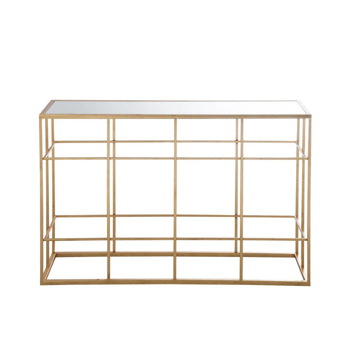 Console tafel Bars Metaal | Glass Gold-Console tafels-J-Line