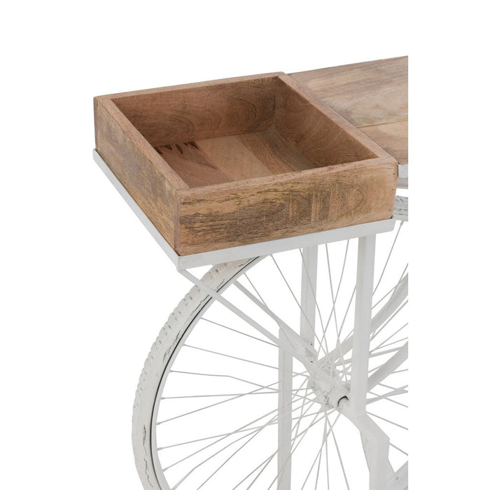 Console tafel Bicycle Metaal | Mango Hout Wit | Natuurlijk-Console tafels-J-Line