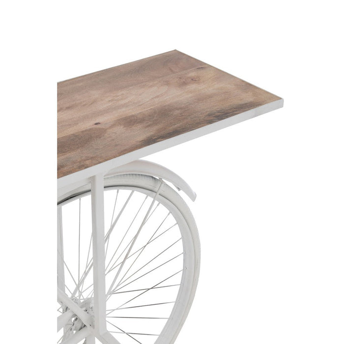 Console tafel Bicycle Metaal | Mango Hout Wit | Natuurlijk-Console tafels-J-Line