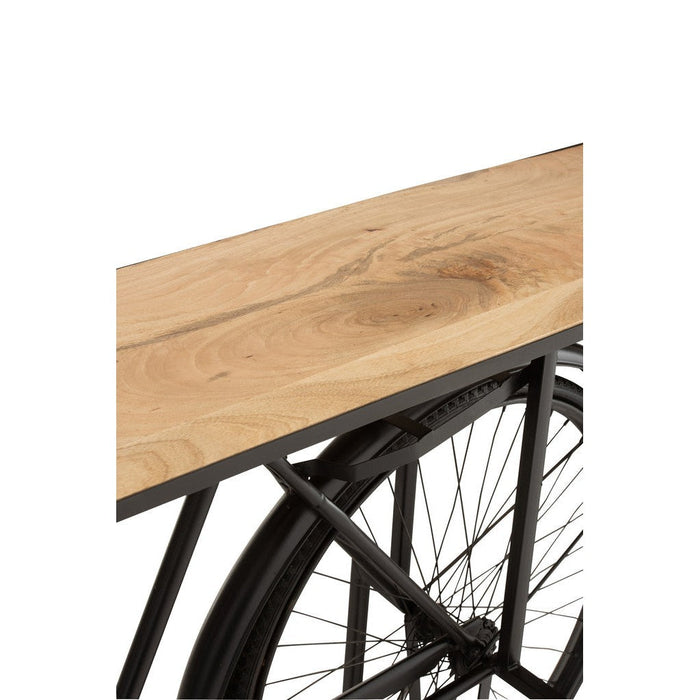 Console tafel Bicycle Metaal | Mango Hout Zwart | Natuurlijk-Console tafels-J-Line