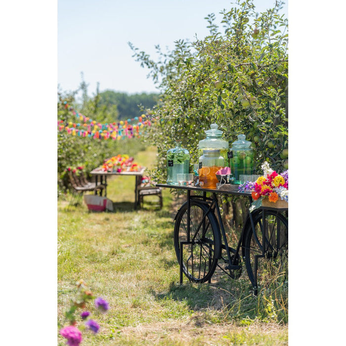 Console tafel Bicycle Metaal | Mango Hout Zwart | Natuurlijk-Console tafels-J-Line